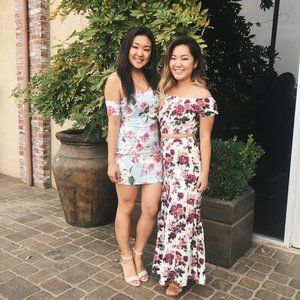 AMERICAN EAGLE OFF SHOULDER & MAXI SKIRT 2 PIECE